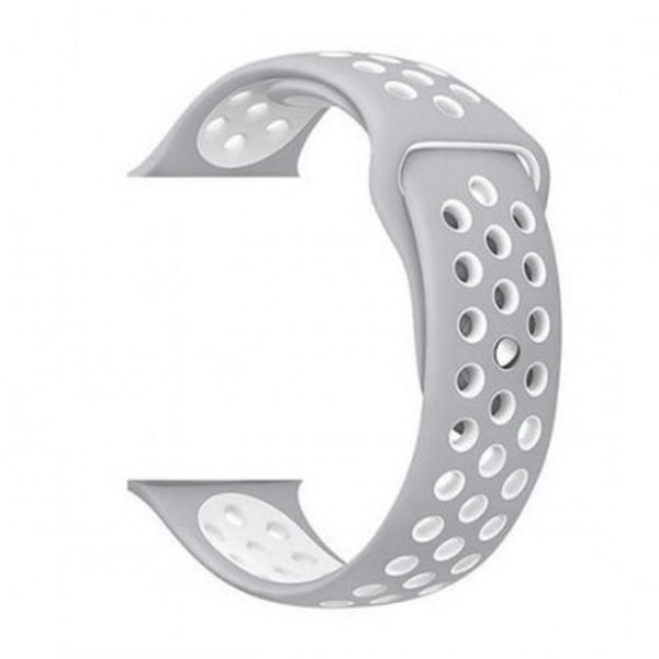 Bracelet silicone 38mm For Apple Watch Gray & White Color