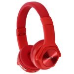 Karler Wireless Bluetooth Headset – Microphone – FM Radio – Memory Card Slot – Foldable Compatible with mobile and computer Red Color