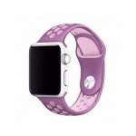 Bracelet silicone 38mm For Apple Watch Purple & White Color - Image 2