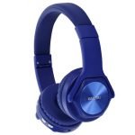 Karler Wireless Bluetooth Headset – Microphone – FM Radio – Memory Card Slot – Foldable Compatible with mobile and computer Blue Color