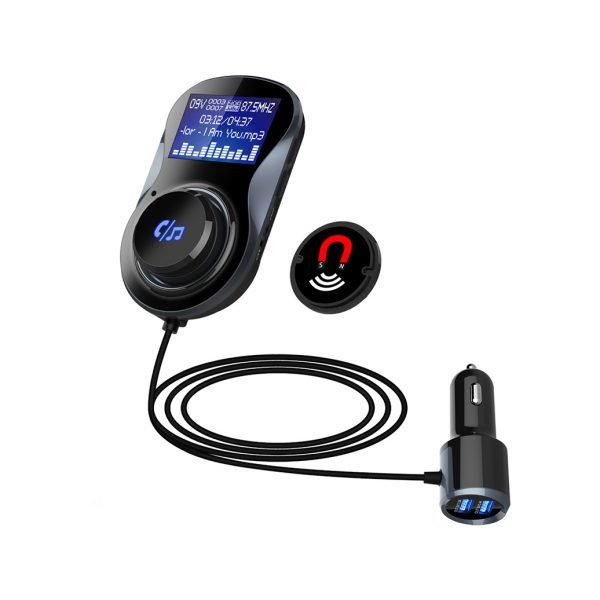 Fm Transmitter Car With Charger Car Mp3 Player for car hands free receiver Car Kit with Mic - TF Card - 2USB - for iPhone,iPad and Other Android Phones - BC30AQ
