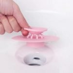 Silicone Bathtub Drain Plug Cover And Strainers - Pink - Image 3