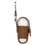 Protective case for Apple AirPods leather with hook Brown Color - Image 3