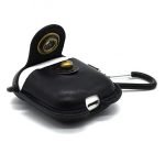 Protective case for Apple AirPods leather with hook Black Color - Image 4