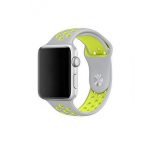Bracelet silicone 38mm For Apple Watch Gray & Yellow Color - Image 3