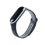 Bracelet silicone for Xiaomi 3 & Xiaomi 4 Watch Band Black & Gray Color - Image 3