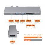 WIWU MacBook Pro Hub Adapter 7in1 for MacBook - Gray - Image 6