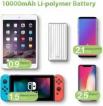 ⁦زندور باور بنك 10000 ملي امبير 18 وات فائق النحافة PD+QC3.0 لجميع اجهزة الموبايل واجهزة ماك بوك لون فضي⁩ - الصورة ⁦6⁩