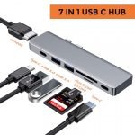 WIWU MacBook Pro Hub Adapter 7in1 for MacBook - Gray - Image 4