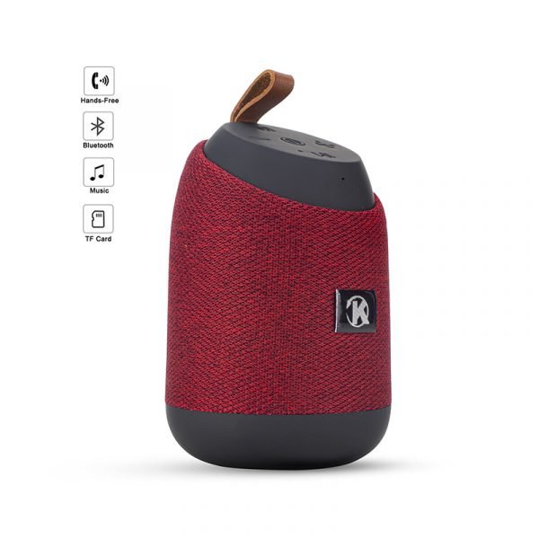K37 Bluetooth Mini Portable Speaker With Calling – FM Radio – USB- Card Slot Compatible With All Devices Red Color