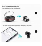⁦داكوم K6H pro سماعات بلوتوث 5.0 للايفون والاندرويد لون أسود⁩ - الصورة ⁦3⁩