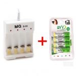 Rechargeable Battery Quick Charge Adapter USB 4 Slots Output Battery Charger Battery Charging Tool For AAAAA + 4 Rechargeable batteries