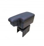 Car console and leather armrest two levels for storing things and three USB ports, background, different levels of hand rest while driving, suitable for all cars - CON-01 - Black Color