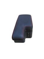 Car console and leather armrest two levels for storing things and three USB ports, background, different levels of hand rest while driving, suitable for all cars - CON-01 - Black Color - Image 2