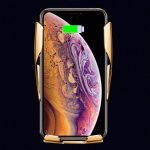 ⁦شاحن سيارة لاسلكي وحامل للجوال معا للاجهزة ذات خاصية الشحن اللاسلكي -R1 - لون ذهبي⁩ - الصورة ⁦8⁩