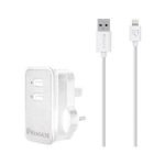 Reman Dual Home Charger with Lightning to USB ChargeSync Cable