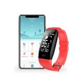 T5 Smart Bracelet with Body Temperature ECG Fitness Tracker Massages & Calls Compatible with Android and iOS Red Color - Image 2