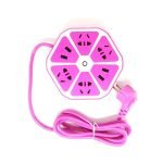 Extension Socket With 4 Inputs & 4 USB Port 2500W / 10A -1.5M Dark Pink Color