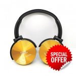 JBL Wireless Bluetooth Headset – Microphone – FM Radio – Memory Card Slot – Foldable Compatible with mobile and computer Gold Color