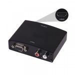 VGA to HDMI Converter Box - VGA & Audio to HDMI Video with Power Adapter - Black