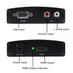 VGA to HDMI Converter Box - VGA & Audio to HDMI Video with Power Adapter - Black - Image 2