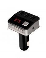 Fm Transmitter Car With Charger Car Mp3 Player 3 Quick Charging Ports For IPhone, Samsung And All Mobile Phones Black Color