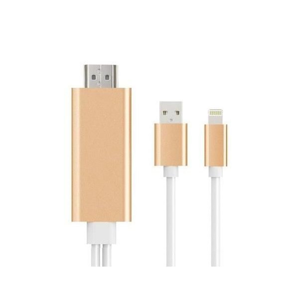 كابل HDMI & HDTV يشبك ويشحن مباشرة بدون اى اعدادات لجميع انظمة ابل 2 متر  - A5-04B