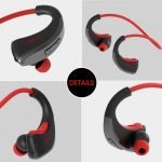 Dacom G06 IPX5 Bluetooth Wireless Sport Sweat Resistant Earbuds Black & Red Color - Image 2
