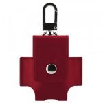 Protective case for Apple AirPods leather with hook Red Color - Image 2
