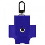 Protective case for Apple AirPods leather with hook Blue Color - Image 2