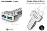 ⁦زيندور شاحن سيارة سريع بمخرجين USB لون فضي⁩ - الصورة ⁦4⁩