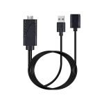كابل HDMI & HDTV عالي الوضوح1080 متوافقة مع أجهزة أبل واندرويد يشبك ويشحن مباشرة بدون اى اعدادات لجميع أجهزة الجوالات - 2 متر