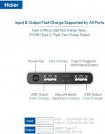 Haier Power Bank 10000 mAh with 2 input micro and type C and 2 output - Image 5