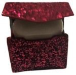 Protective case for Apple AirPods leather glitter with hook Red Color - Image 3