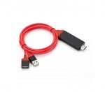 ⁦كابل HDMI & HDTV عالي الوضوح1080 متوافقة مع أجهزة أبل واندرويد يشبك ويشحن مباشرة بدون اى اعدادات لجميع أجهزة الجوالات - 1 متر⁩ - الصورة ⁦4⁩