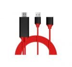 ⁦كابل HDMI & HDTV عالي الوضوح1080 متوافقة مع أجهزة أبل واندرويد يشبك ويشحن مباشرة بدون اى اعدادات لجميع أجهزة الجوالات - 1 متر⁩ - الصورة ⁦3⁩