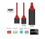 ⁦كابل HDMI & HDTV عالي الوضوح1080 متوافقة مع أجهزة أبل واندرويد يشبك ويشحن مباشرة بدون اى اعدادات لجميع أجهزة الجوالات - 1 متر⁩ - الصورة ⁦2⁩