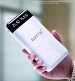 ELIKETEL Power Bank 20000mAh 2 USB Ports White Color - Image 2