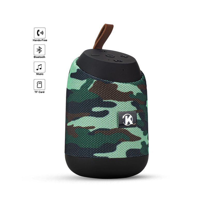 kakhui (2) K37 Bluetooth Mini Portable Speaker With Calling – FM Radio – USB- Card Slot Compatible With All Devices Army Color - Image 1