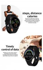 T4 Smart Watch Touch Screen Compatible with Android and iOS - Black - Image 2