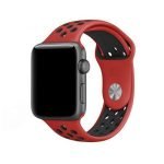 Bracelet silicone 38mm For Apple Watch Red & Black Color - Image 4