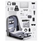 Bag Back for Laptop with USB charging port Anti Theft & Water Gray & Black Color - Image 11