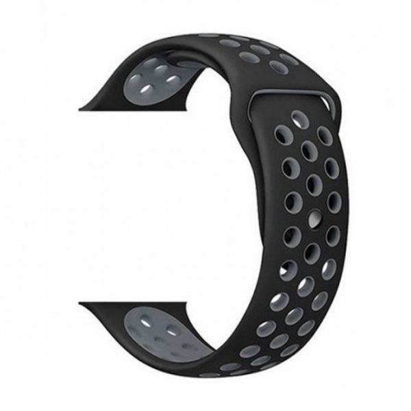 1-22-1-600x600-1-600x600 Bracelet silicone 38mm For Apple Watch Black & Gray Color - Image 1