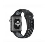 Bracelet silicone 38mm For Apple Watch Black & Gray Color - Image 6