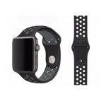 Bracelet silicone 38mm For Apple Watch Black & Gray Color - Image 3