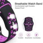 Bracelet silicone 38mm For Apple Watch Black & Purple Color - Image 5