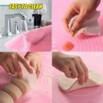 ⁦مفرش سيليكون للعجين والبيتزا مع القياسات لفرد البيتزا - مقاس 45 * 64 سم - زهري⁩ - الصورة ⁦2⁩