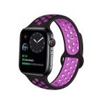 Bracelet silicone 38mm For Apple Watch Black & Purple Color - Image 2