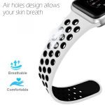 Bracelet silicone 38mm For Apple Watch White & Black Color - Image 4