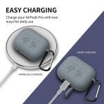 Protective Silicone AirPods Pro Case with hook Dark Gray Color - Image 3